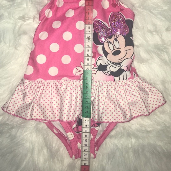 💜Disney Minnie Mouse Swimwear Bathing Suit Sz 5/6 - Picture 3 of 5